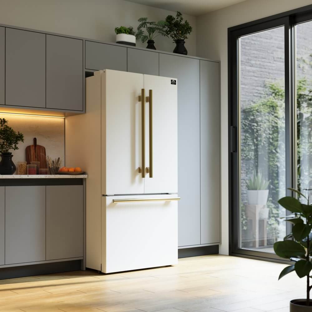 FORNO - Espresso Gallipoli 30-inch French Door White Refrigerator, 17.5 cu. ft. Capacity with Ice Maker - Image 6