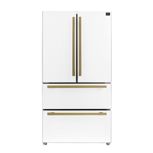 FORNO Espresso Moena 36-inch French Door Refrigerator in White, 19.2 Cu.ft
