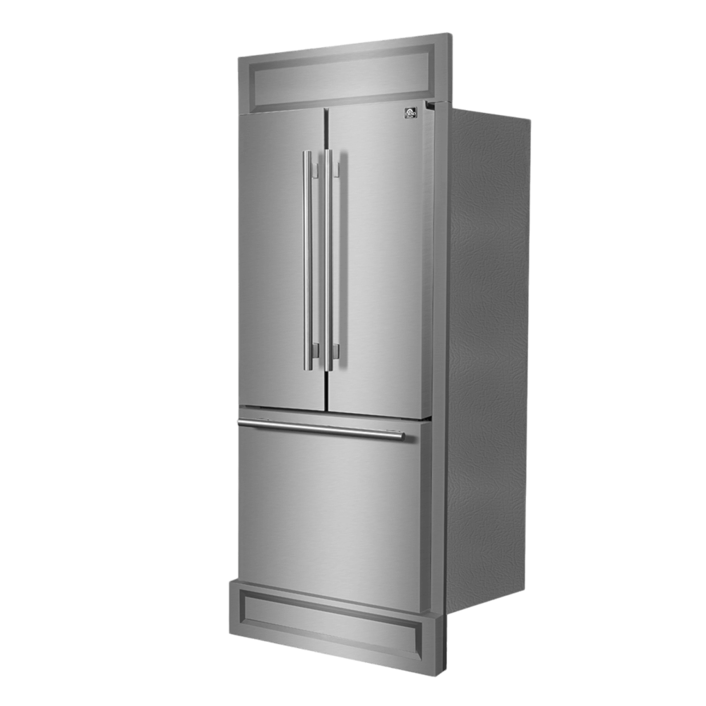 FORNO Gallipoli 30" French Door Refrigerator, 17.5 cu.ft. Capacity & Modern Decorative Grill - 34" Wide - Image 4