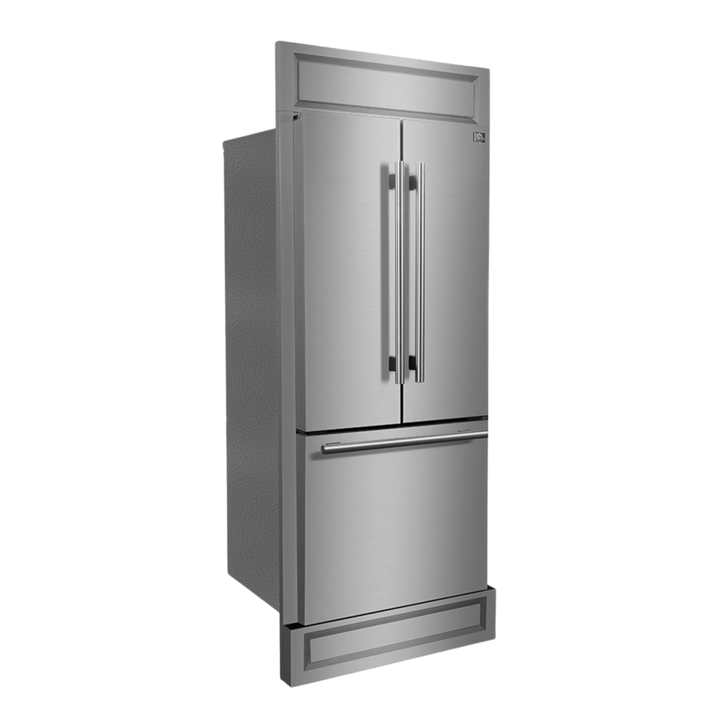 FORNO Gallipoli 30" French Door Refrigerator, 17.5 cu.ft. Capacity & Modern Decorative Grill - 34" Wide - Image 3