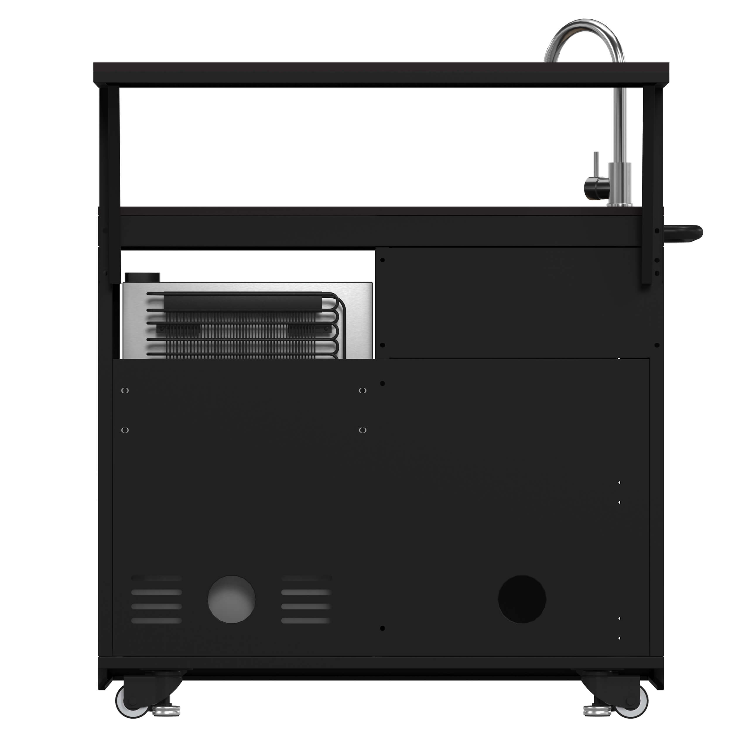 FORNO All'Aperto 87,600 BTU BBQ with 4 Stainless-Steel Burners with Infrared Burners & Side Burner, Sink Module with Black Sintered Stone Countertops, Gaz Pizza Oven, Bar & Beverage Center - Image 13