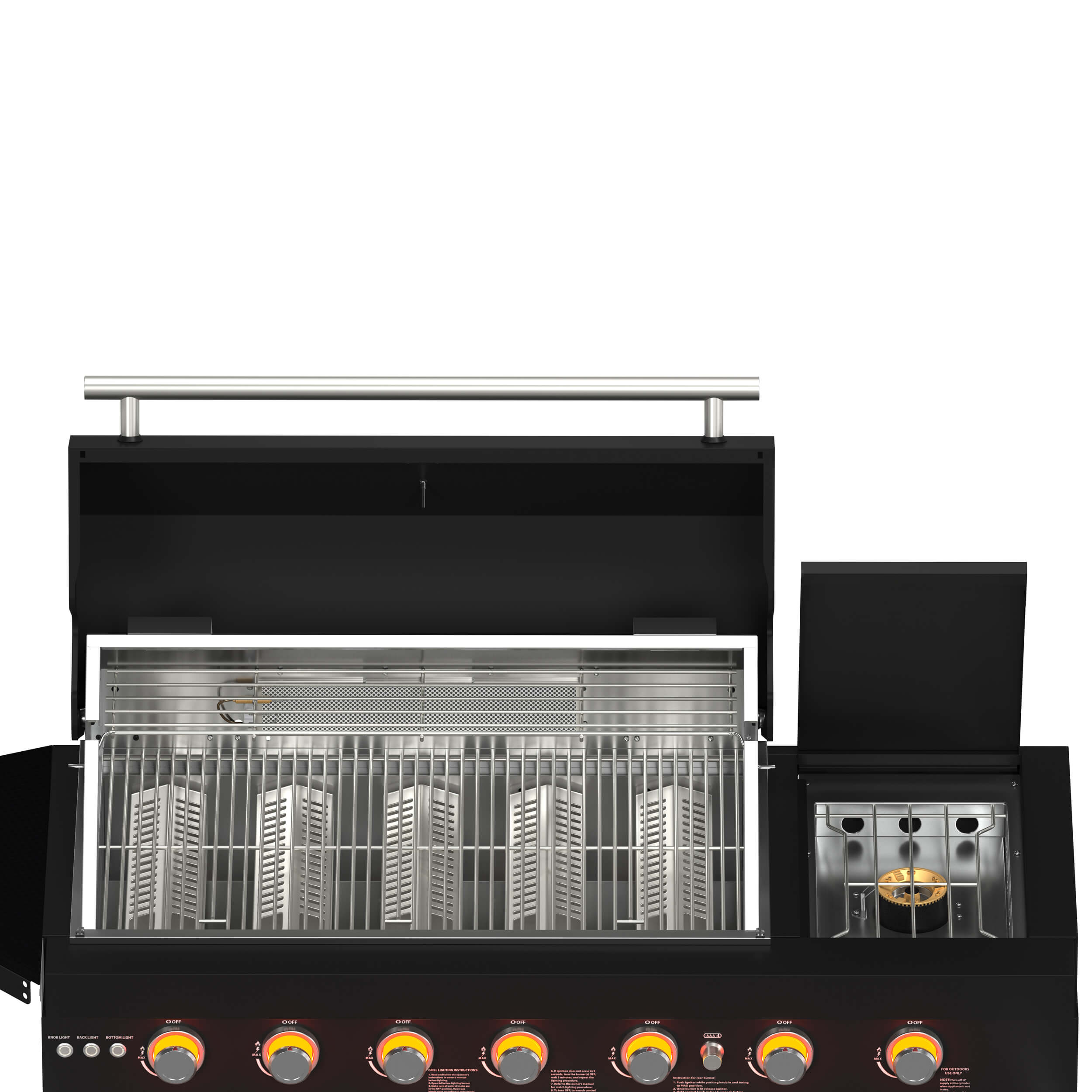 FORNO All'Aperto 87,600 BTU BBQ with 4 Stainless-Steel Burners with Infrared Burners & Side Burner, Sink Module with Black Sintered Stone Countertops, Gaz Pizza Oven, Bar & Beverage Center - Image 17