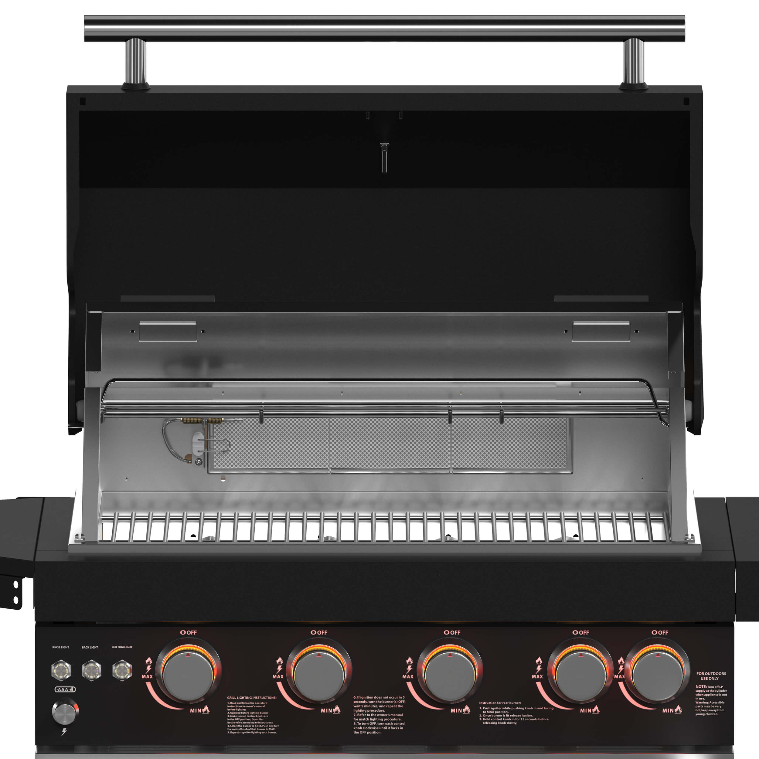 FORNO All'Aperto 62,600 BTU BBQ with 3 Stainless-Steel Burners & Infrared Burners & Sink Module with Black Sintered Stone Countertops, Bar & Beverage Center - Image 17