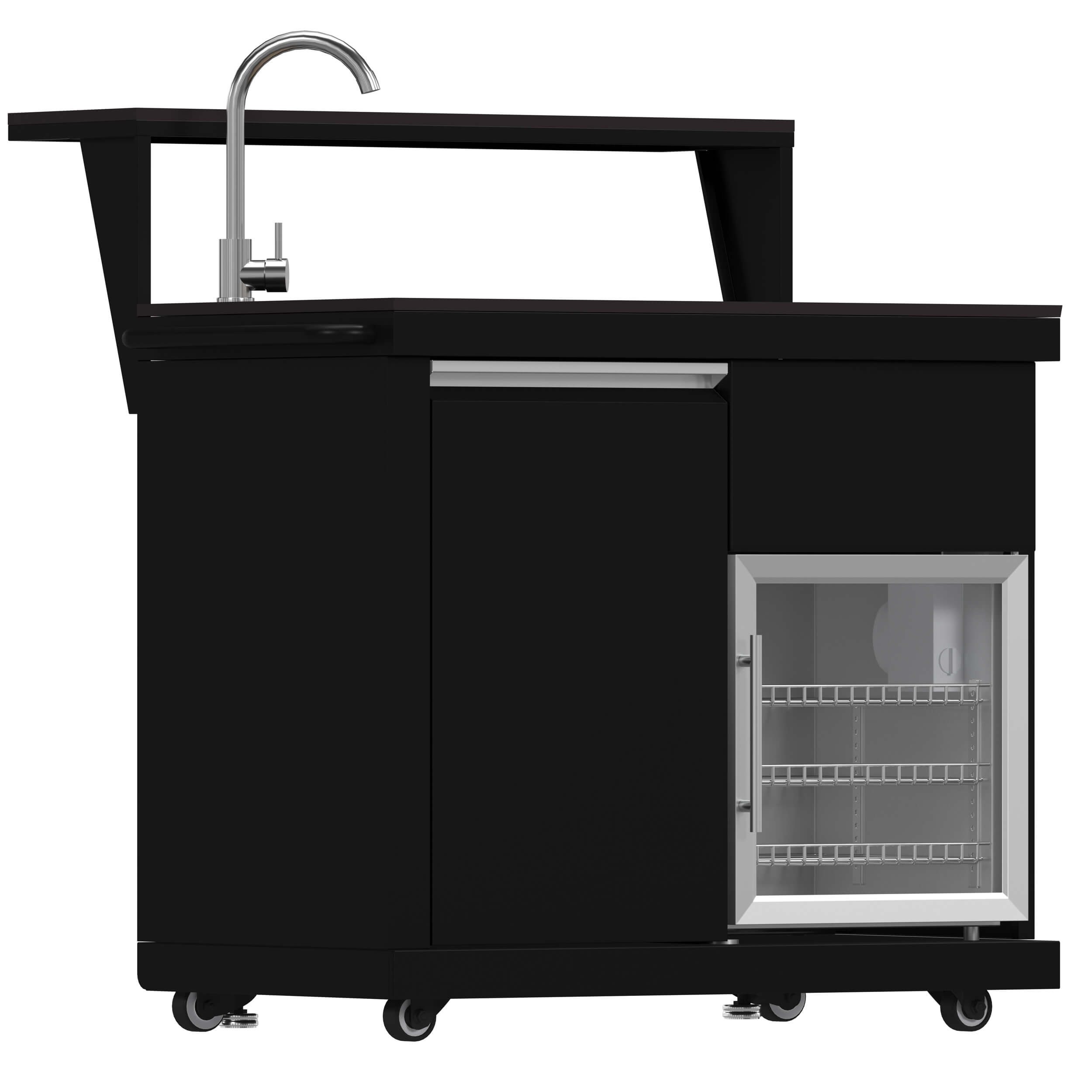 FORNO All'Aperto 62,600 BTU BBQ with 3 Stainless-Steel Burners & Infrared Burners & Sink Module with Black Sintered Stone Countertops, Bar & Beverage Center - Image 10