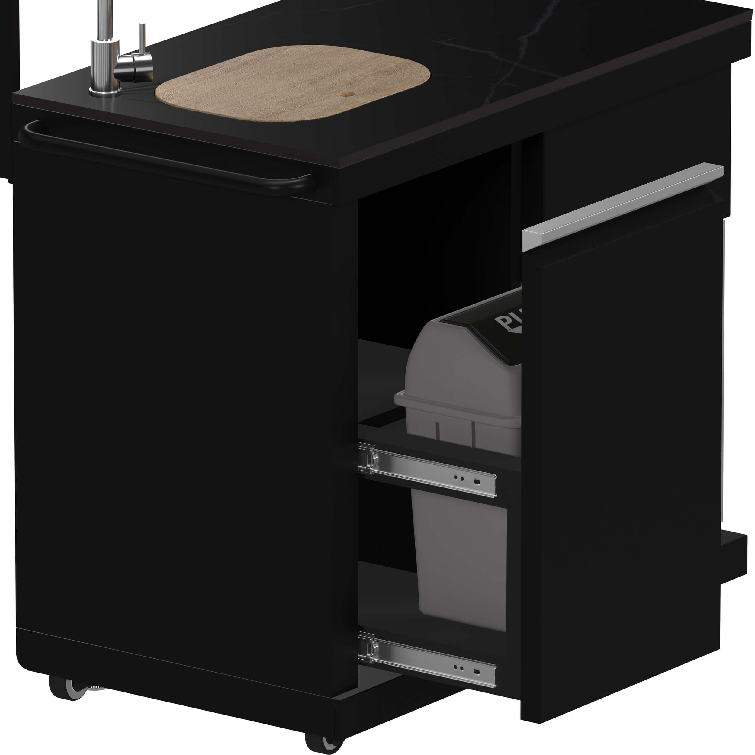 FORNO All'Aperto 62,600 BTU BBQ with 3 Stainless-Steel Burners & Infrared Burners & Sink Module with Black Sintered Stone Countertops, Bar & Beverage Center - Image 13