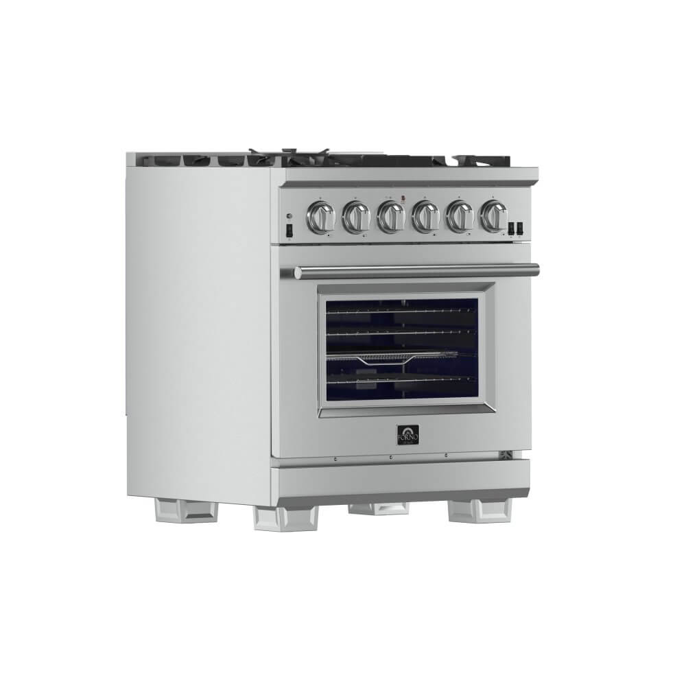 FORNO Capriasca 30-inch Gas Range Stainless Steel, 5 Brass Burners 100,000 BTU, 4.32 cu.ft. Oven - Image 3