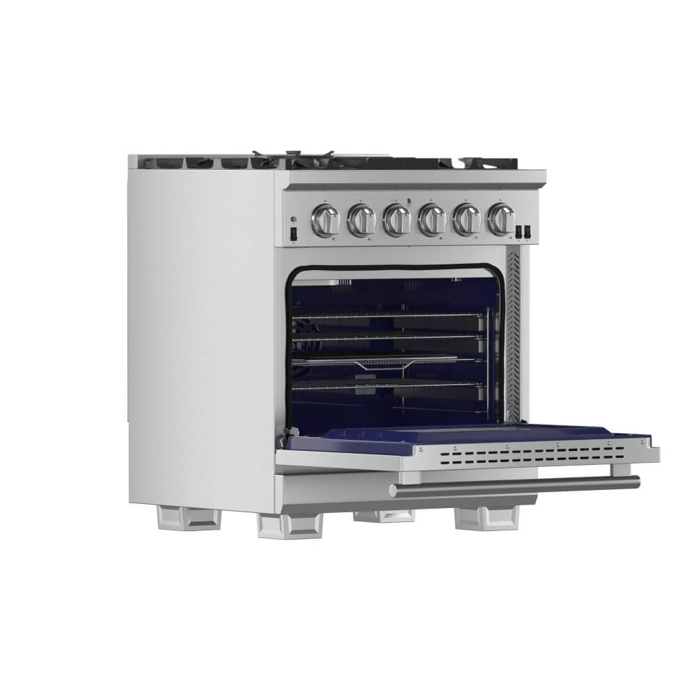 FORNO Capriasca 30-inch Gas Range Stainless Steel, 5 Brass Burners 100,000 BTU, 4.32 cu.ft. Oven - Image 4