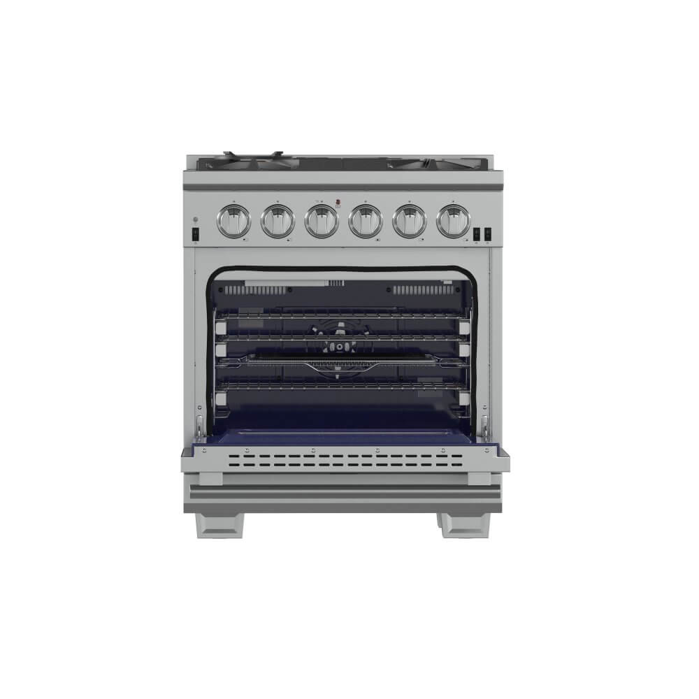 FORNO Capriasca 30-inch Gas Range Stainless Steel, 5 Brass Burners 100,000 BTU, 4.32 cu.ft. Oven - Image 2