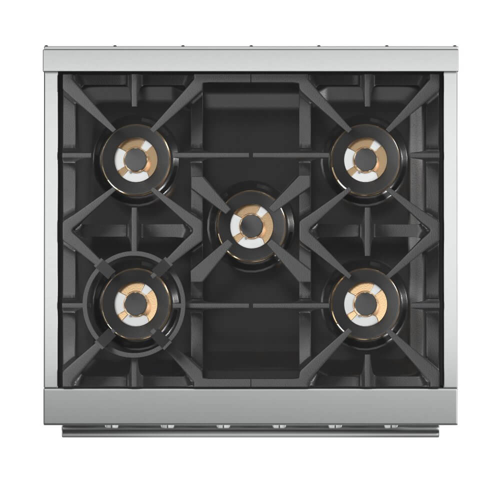 FORNO Capriasca 30-inch Gas Range Stainless Steel, 5 Brass Burners 100,000 BTU, 4.32 cu.ft. Oven - Image 5