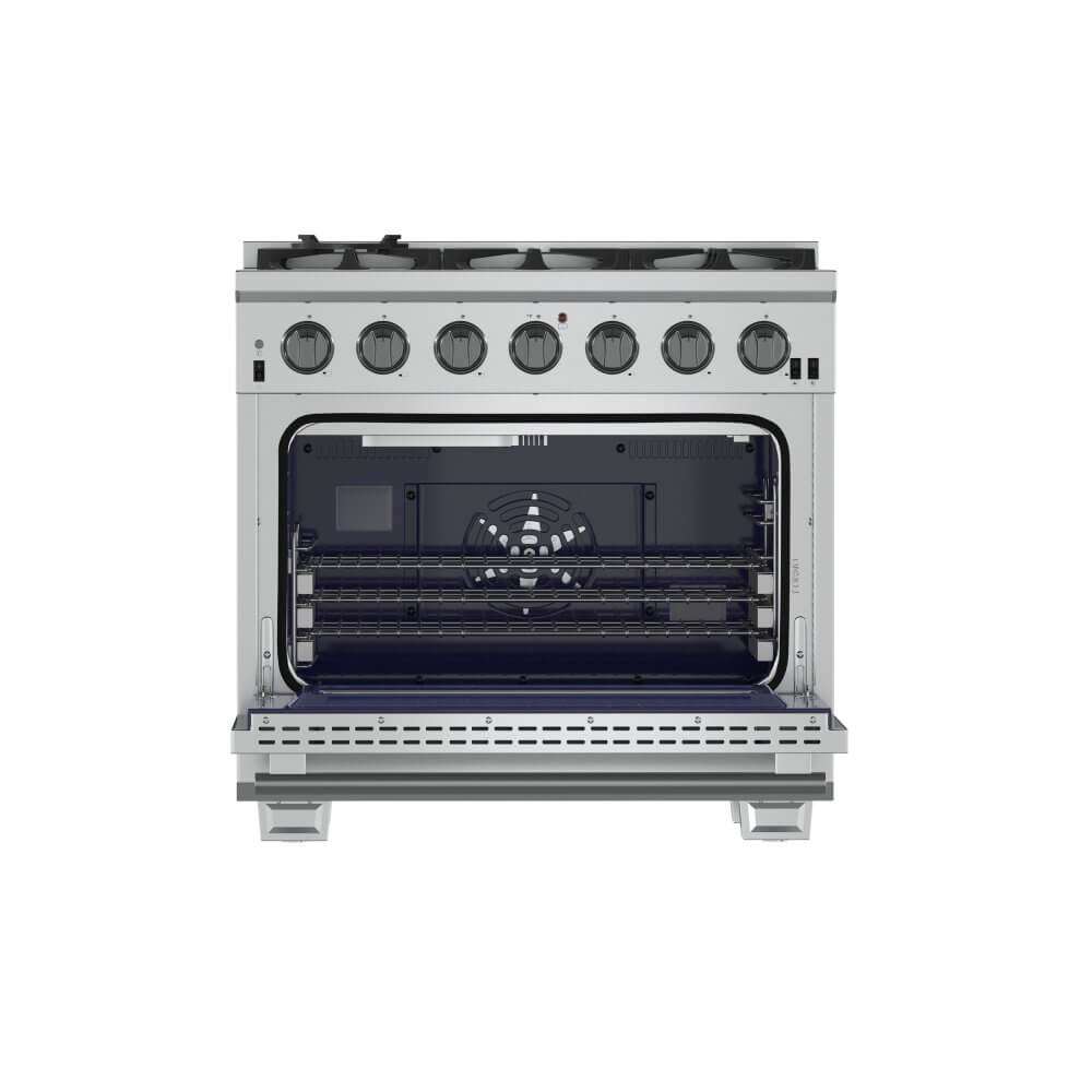 FORNO Capriasca 36-inch Gas Range Stainless Steel, 6 Brass Burners 120,000 BTU, 5.36 cu.ft. Oven - Image 2