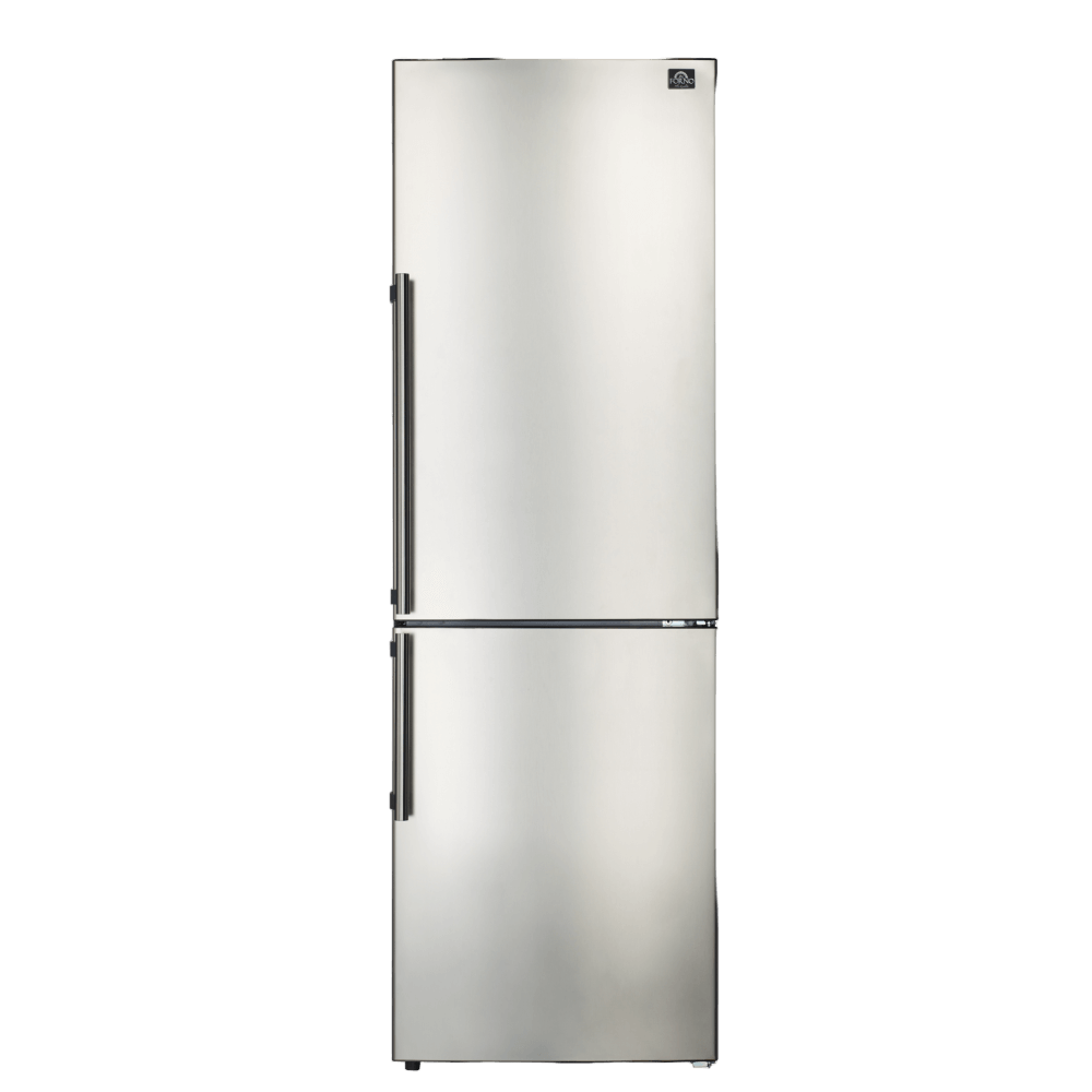 FORNO 24" Inch W. Bottom Mount Freestanding Refrigerator and Freezer with 11.1 Cubic Ft. Total Capacity (Right Side)