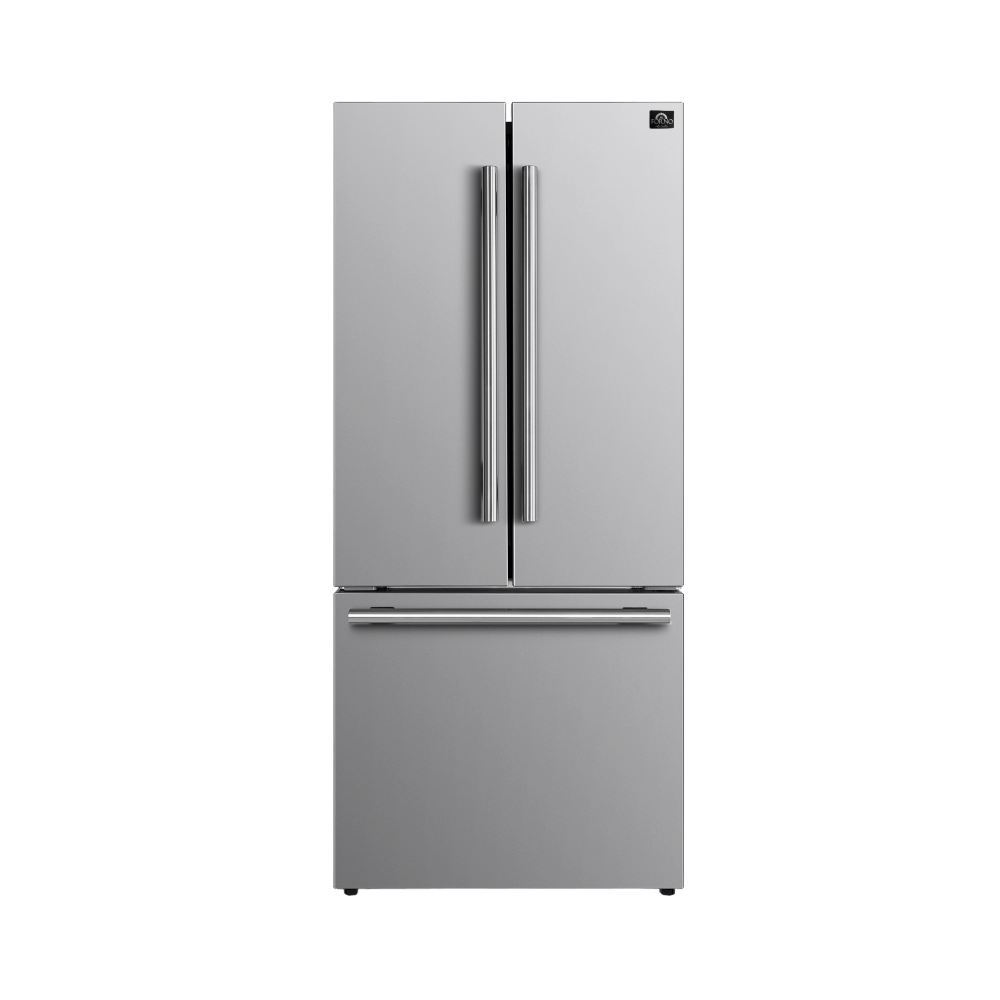 FORNO Gallipoli 30-inch French Door Stainless Steel Refrigerator, 17.5 cu. ft. Capacity with Automatic Ice Maker