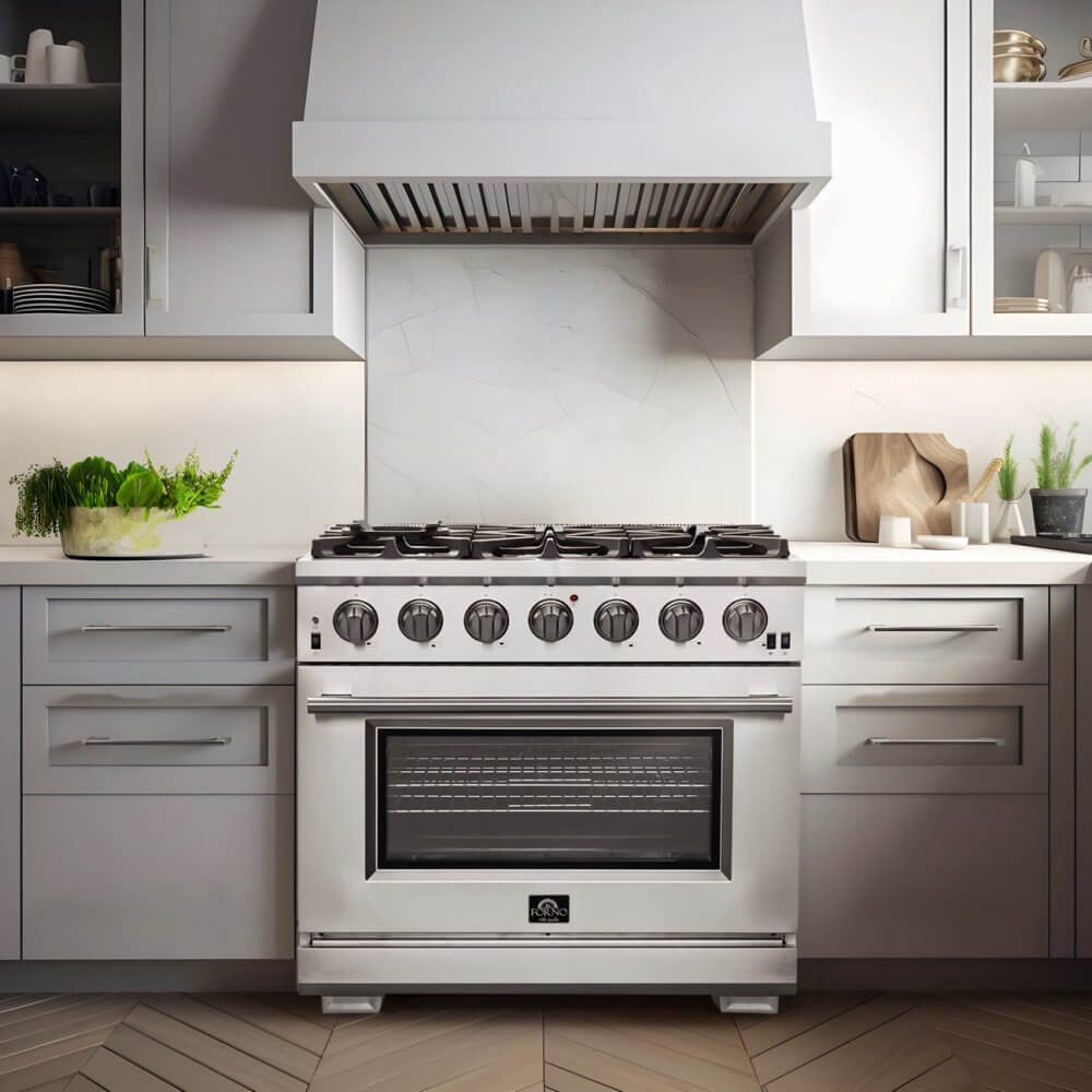 FORNO Capriasca 36-inch Gas Range Stainless Steel, 6 Brass Burners 120,000 BTU, 5.36 cu.ft. Oven - Image 25