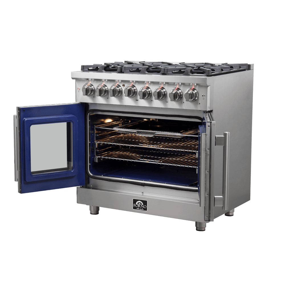 FORNO Massimo 36" Freestanding French Door Dual Fuel Range - Image 3