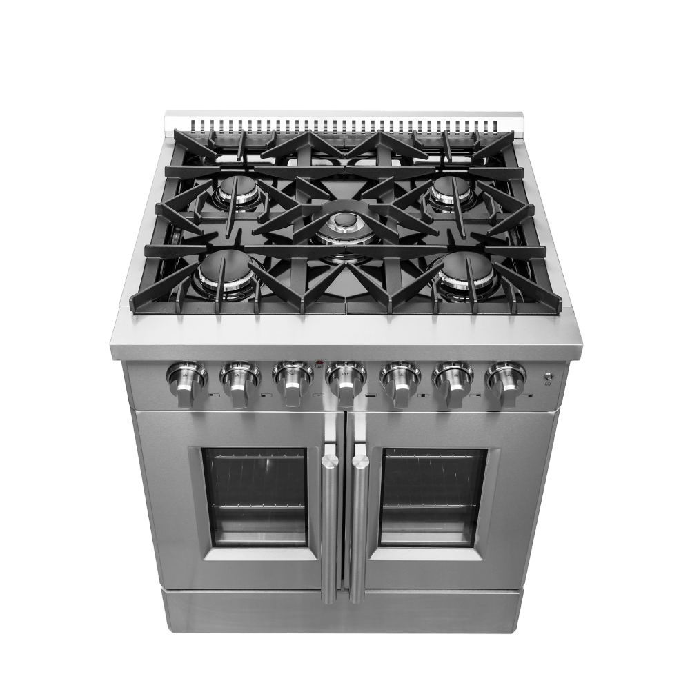 FORNO Galiano 30-inch French Door Dual Fuel Range All Stainless Steel with 5 Sealed Burners, 4.32 cu.ft. - Image 5