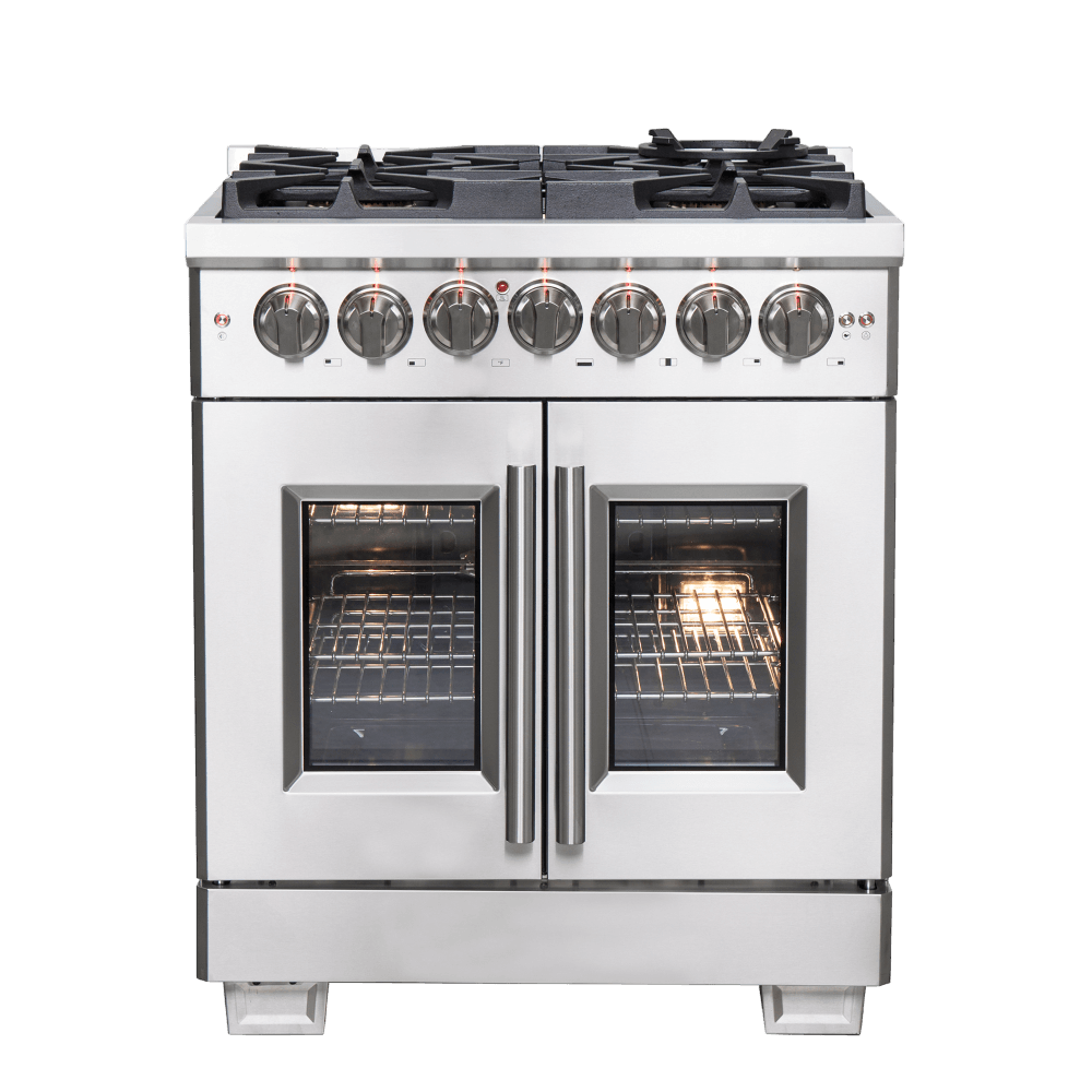 FORNO Capriasca 30" Freestanding French Door Dual Fuel Range