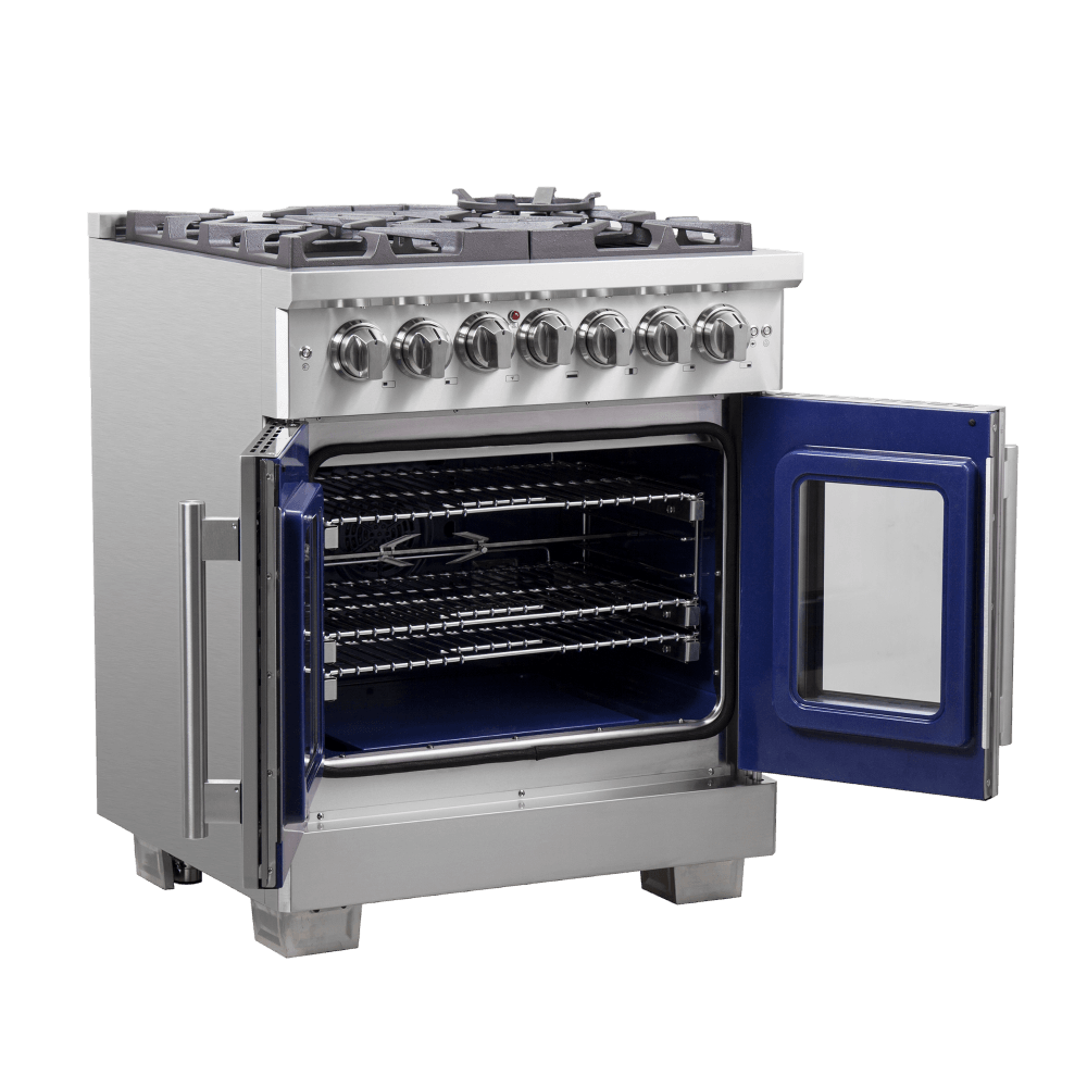 FORNO Capriasca 30" Freestanding French Door Dual Fuel Range - Image 6