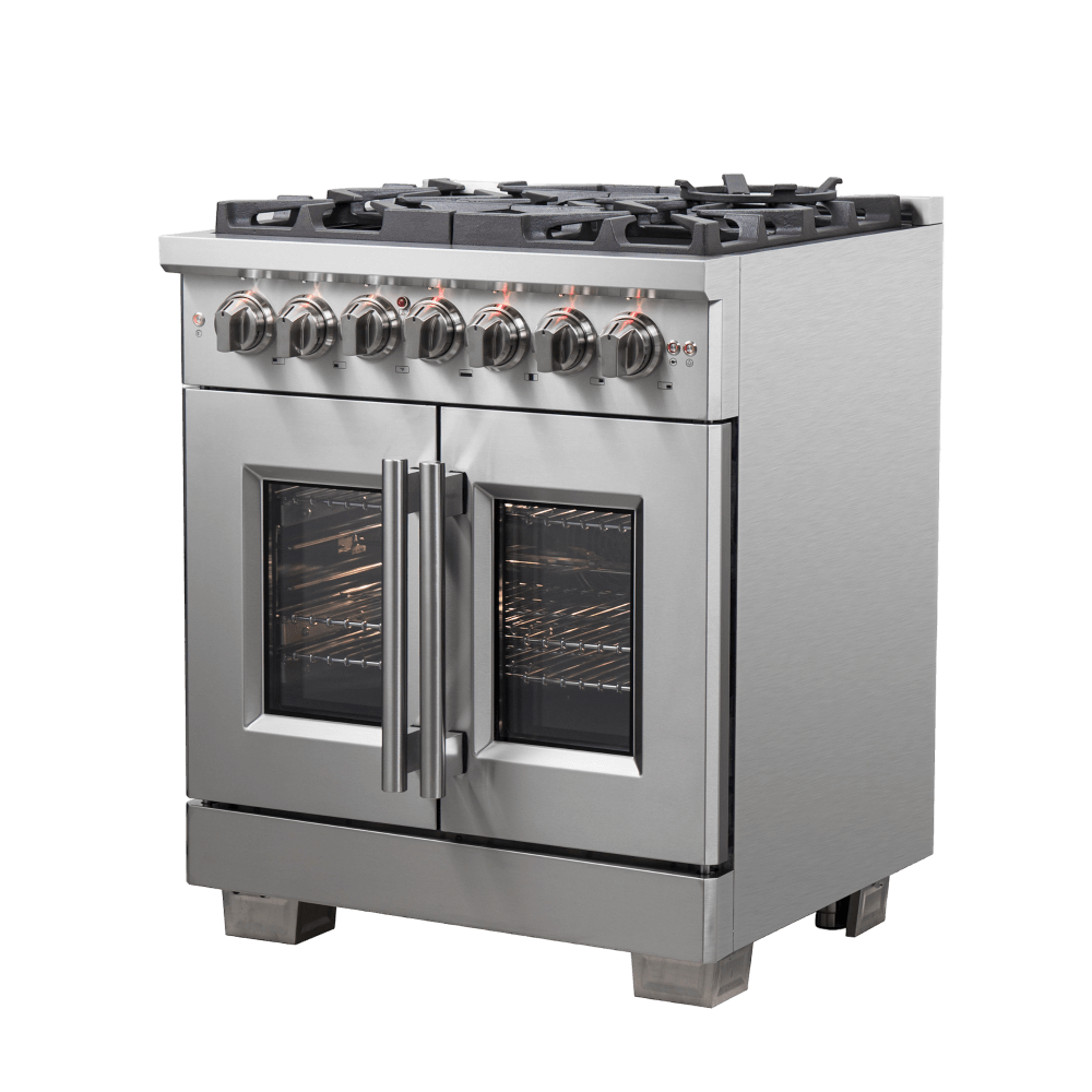 FORNO Capriasca 30" Freestanding French Door Dual Fuel Range - Image 3