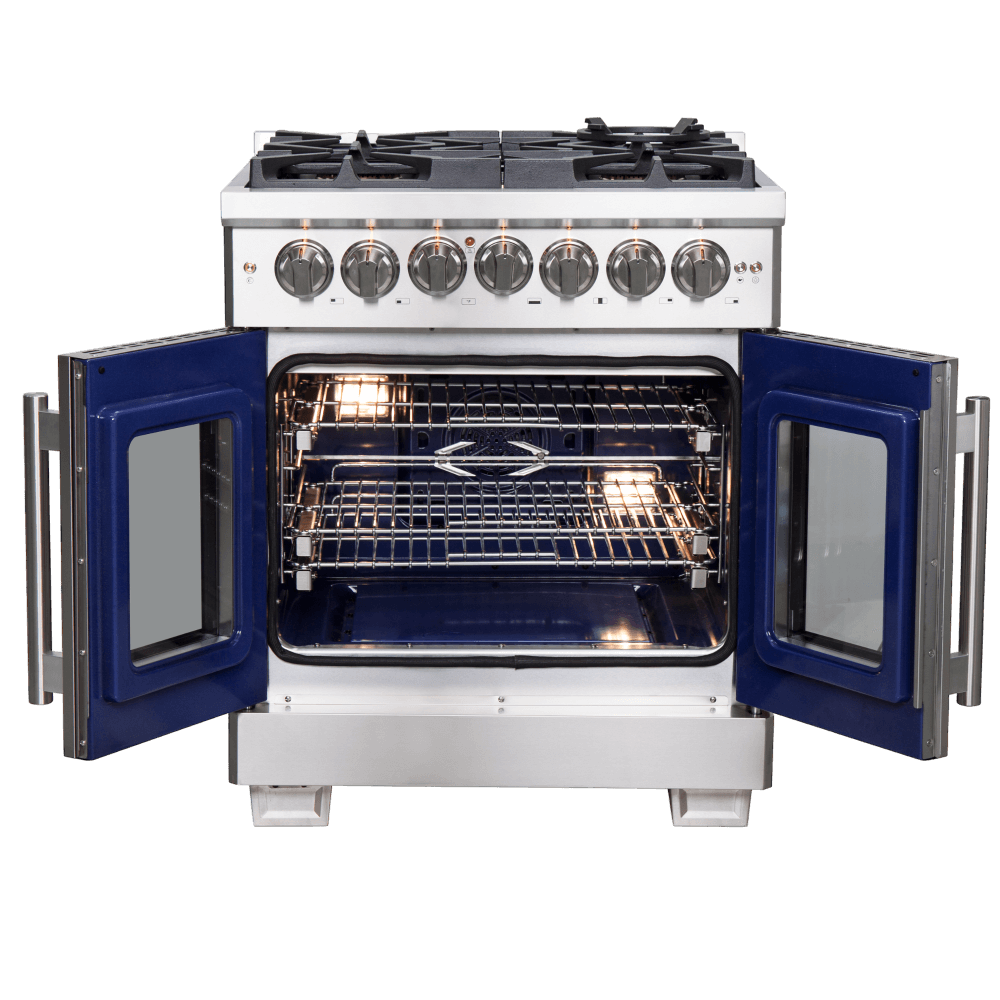 FORNO Capriasca 30" Freestanding French Door Dual Fuel Range - Image 2