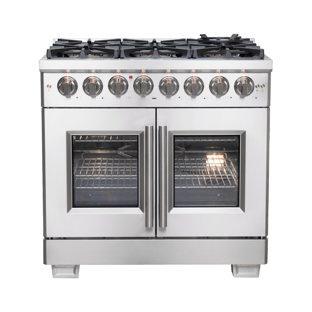 FORNO Capriasca 36" Freestanding French Door Dual Fuel Range