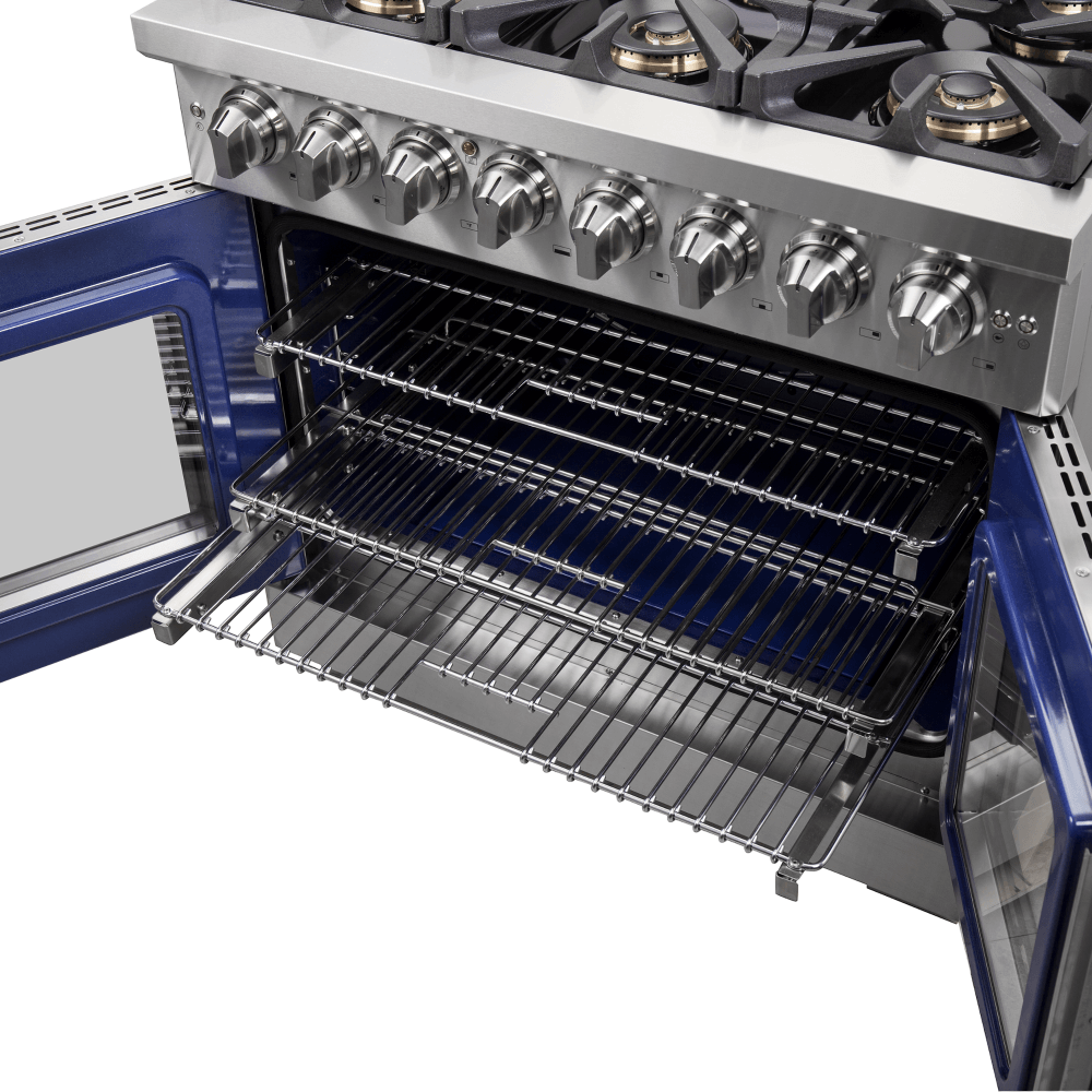 FORNO Capriasca 36" Freestanding French Door Dual Fuel Range - Image 9
