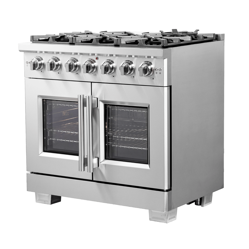 FORNO Capriasca 36" Freestanding French Door Gas Range - Image 3