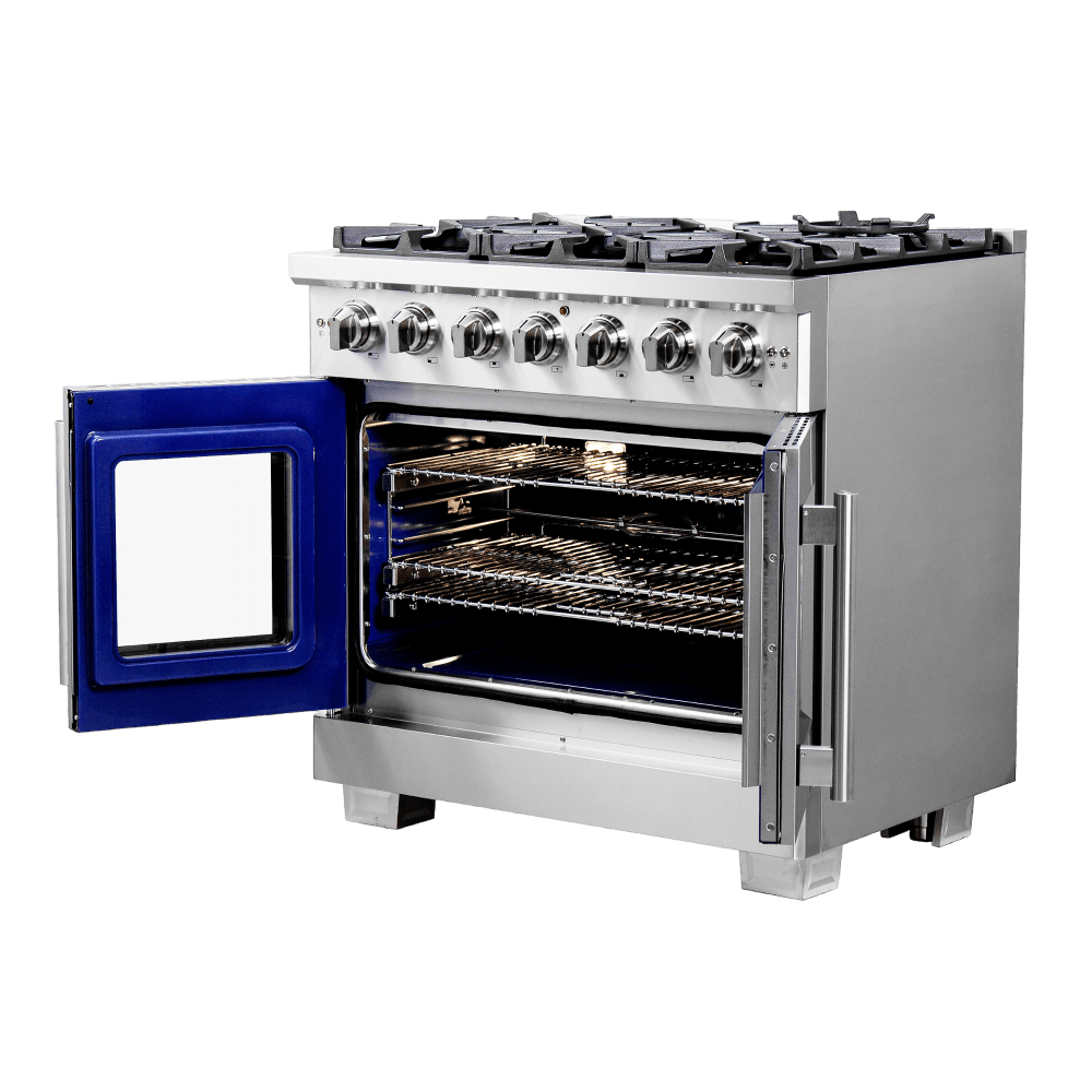 FORNO Capriasca 36" Freestanding French Door Gas Range - Image 4