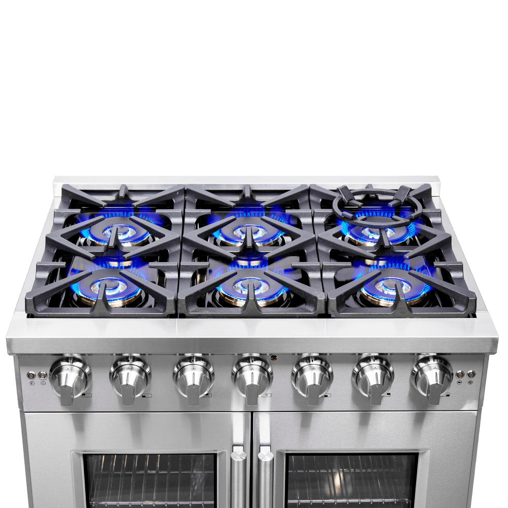 FORNO Capriasca 36" Freestanding French Door Gas Range - Image 5