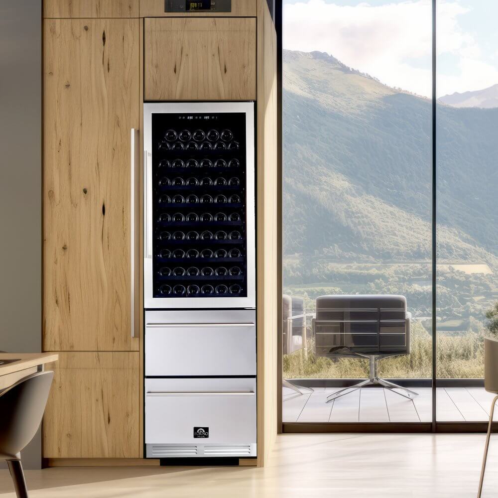 FORNO Azienda - Dual Temperature Zone 24''  Wine Cooler -108 Bottles with two refrigerated drawers - Image 3