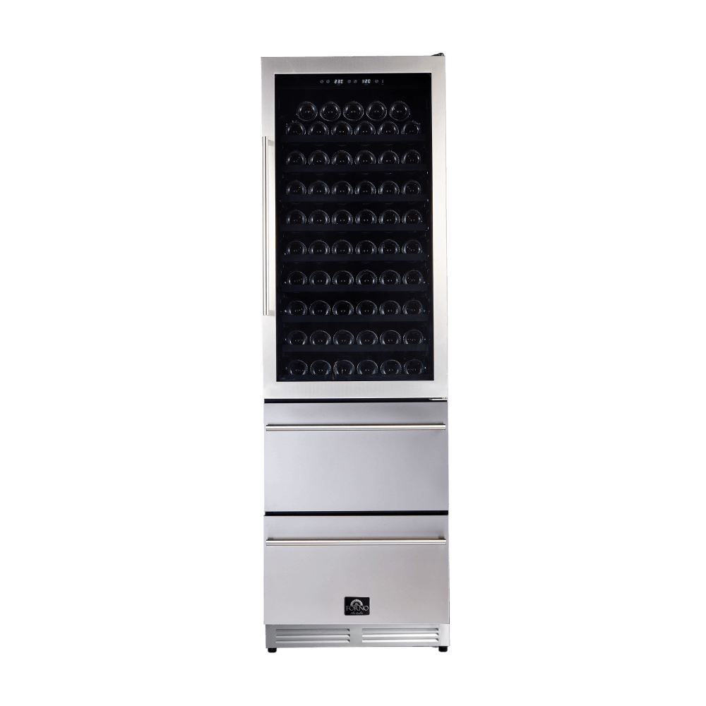 FORNO Azienda - Dual Temperature Zone 24''  Wine Cooler -108 Bottles with two refrigerated drawers