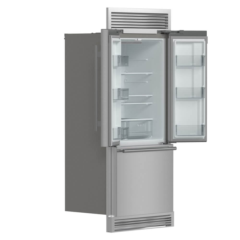 FORNO 35-inch French Door Refrigerator with Bottom Freezer 17.5 Cu.Ft. Capacity - Stainless Steel No Frost Fridge with Ice Maker, Child Safety Lock and Decorative Grill Trim kit - Image 4