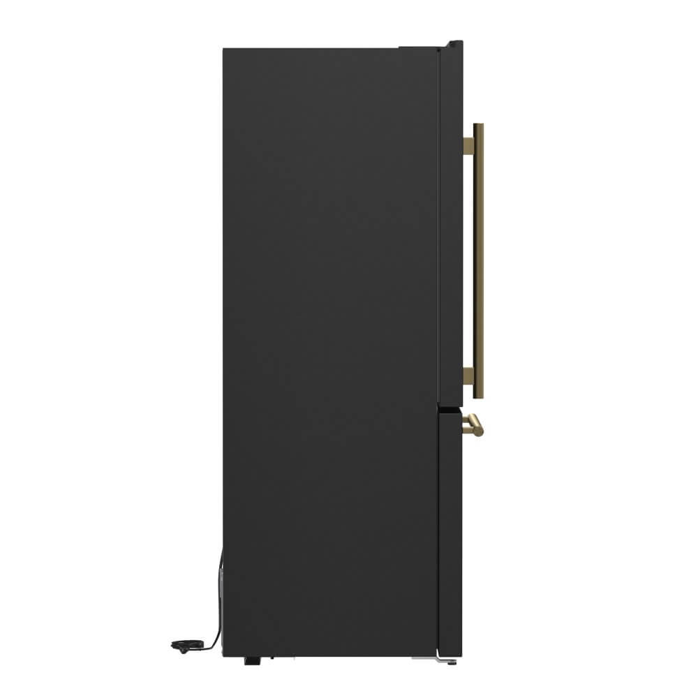 FORNO 31" Milano Espresso Bottom Freezer Right Swing Door Refrigerator in Black, 17.2 cu. ft. Additionnal Antique Brass Handles Included - Image 15