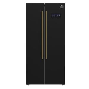 FORNO  Salerno Espresso 33-inch Side-by-Side 15.6 Cu.Ft. Black Refrigerator