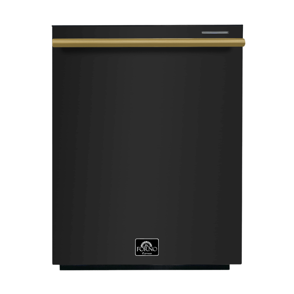FORNO 24” Pozzo Dishwasher Black With additional Antique Brass handles