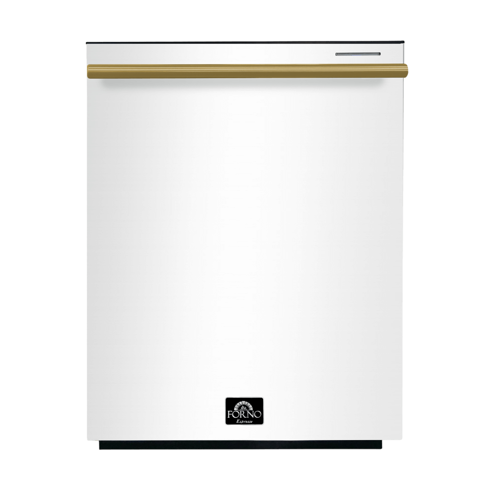 FORNO 24” Pozzo Dishwasher White With additional Antique Brass handles - Image 2