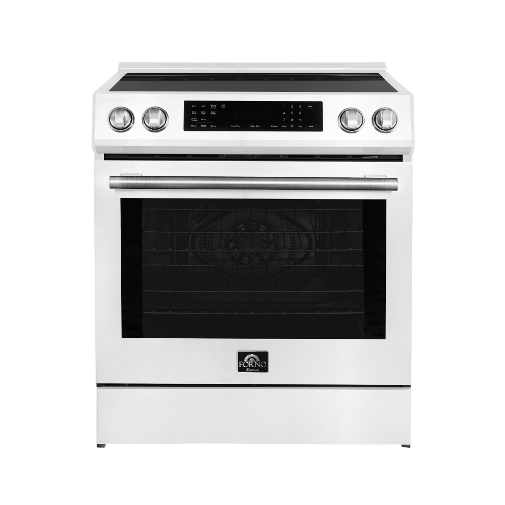 FORNO - Espresso Donatello 30-Inch Slide-In Induction Range White
