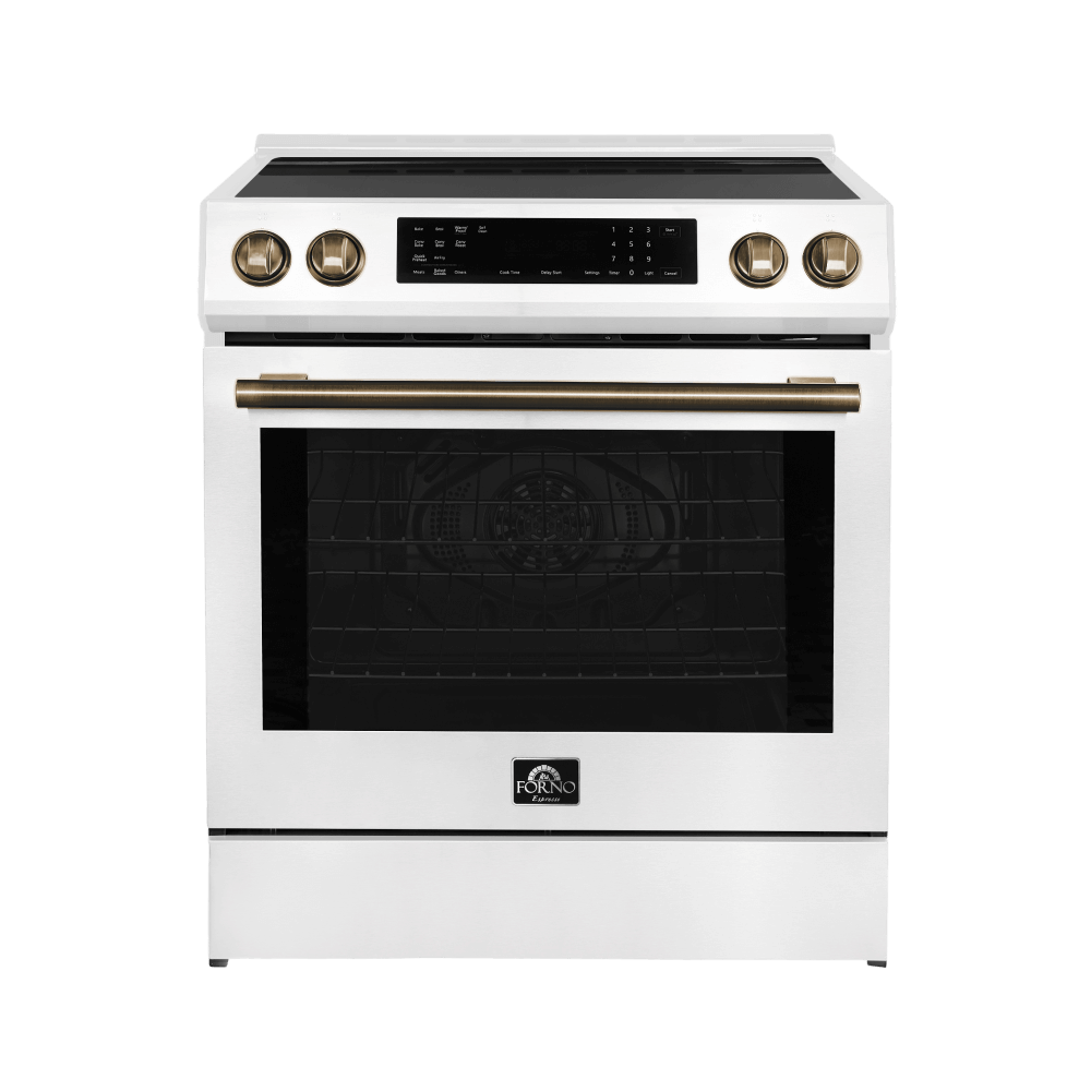 FORNO - Espresso Donatello 30-Inch Slide-In Induction Range White - Image 5