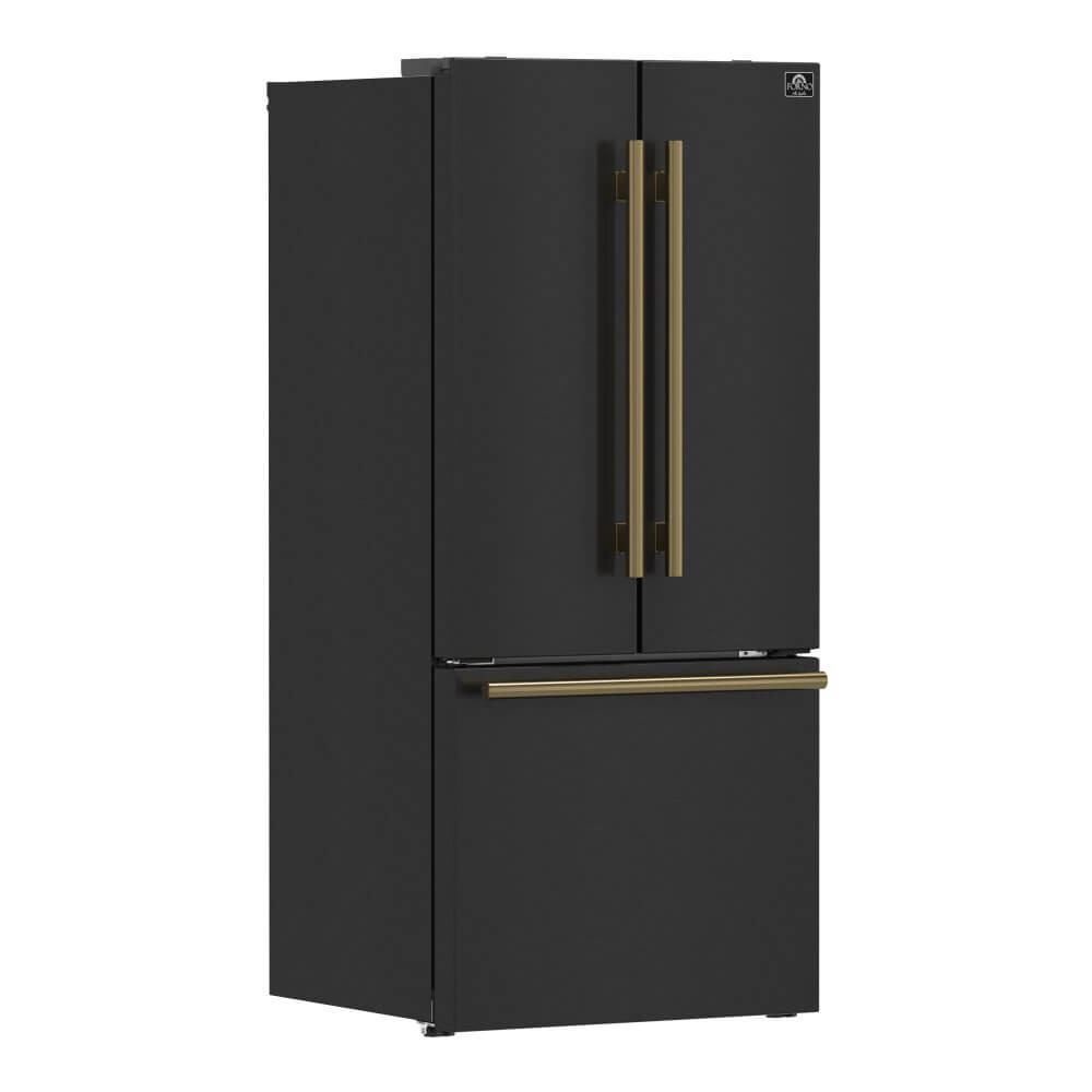 FORNO - Espresso Gallipoli 30-inch French Door Black Refrigerator, 17.5 cu. ft. Capacity with Ice Maker - Image 8