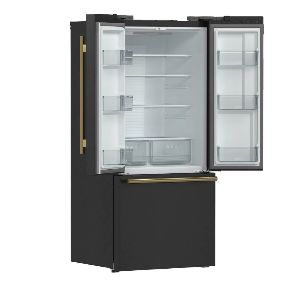 FORNO - Espresso Gallipoli 30-inch French Door Black Refrigerator, 17.5 cu. ft. Capacity with Ice Maker - Image 4