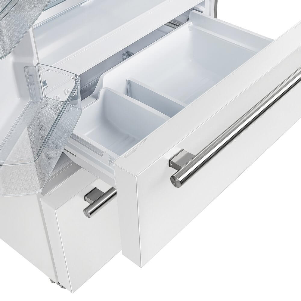 FORNO Espresso Moena 36-inch French Door Refrigerator in White, 19.2 Cu.ft - Image 7