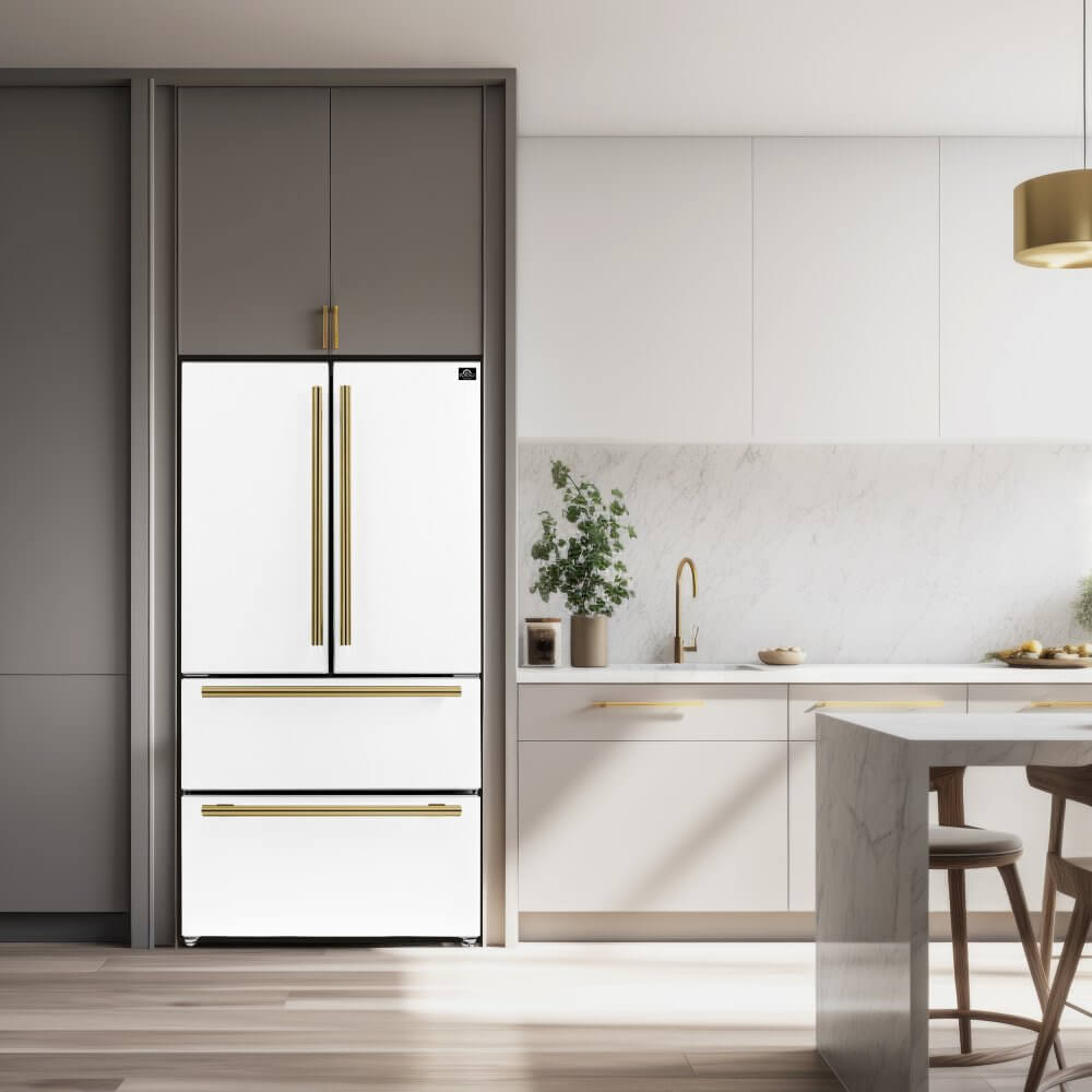 FORNO Espresso Moena 36-inch French Door Refrigerator in White, 19.2 Cu.ft - Image 9