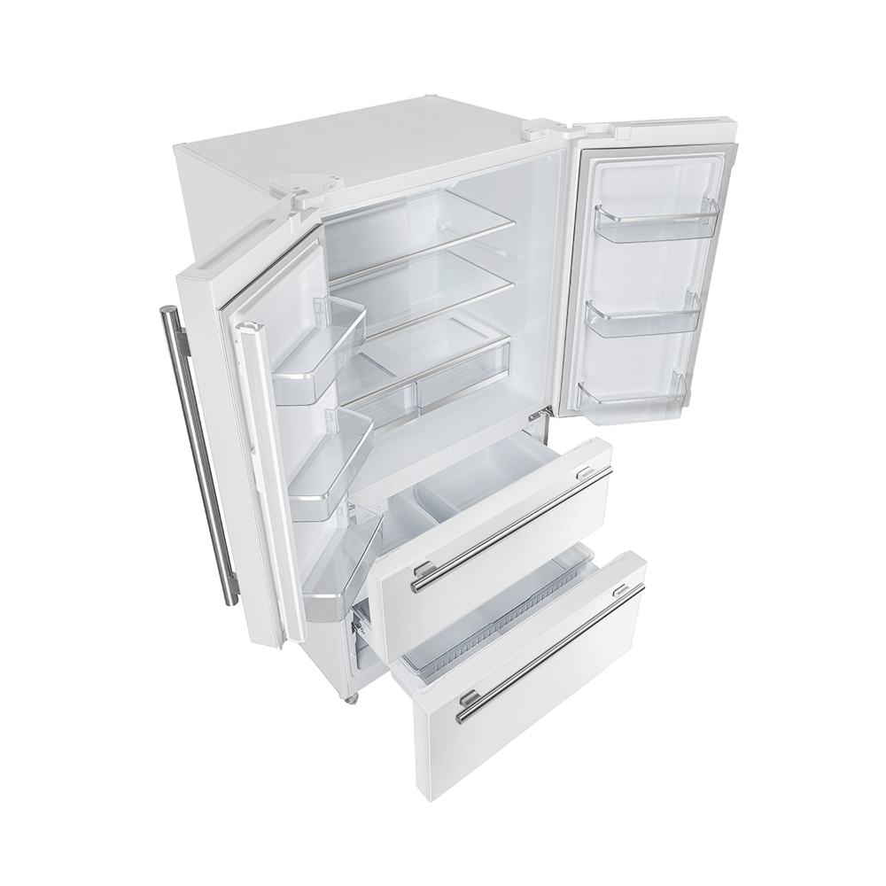 FORNO Espresso Moena 36-inch French Door Refrigerator in White, 19.2 Cu.ft - Image 3