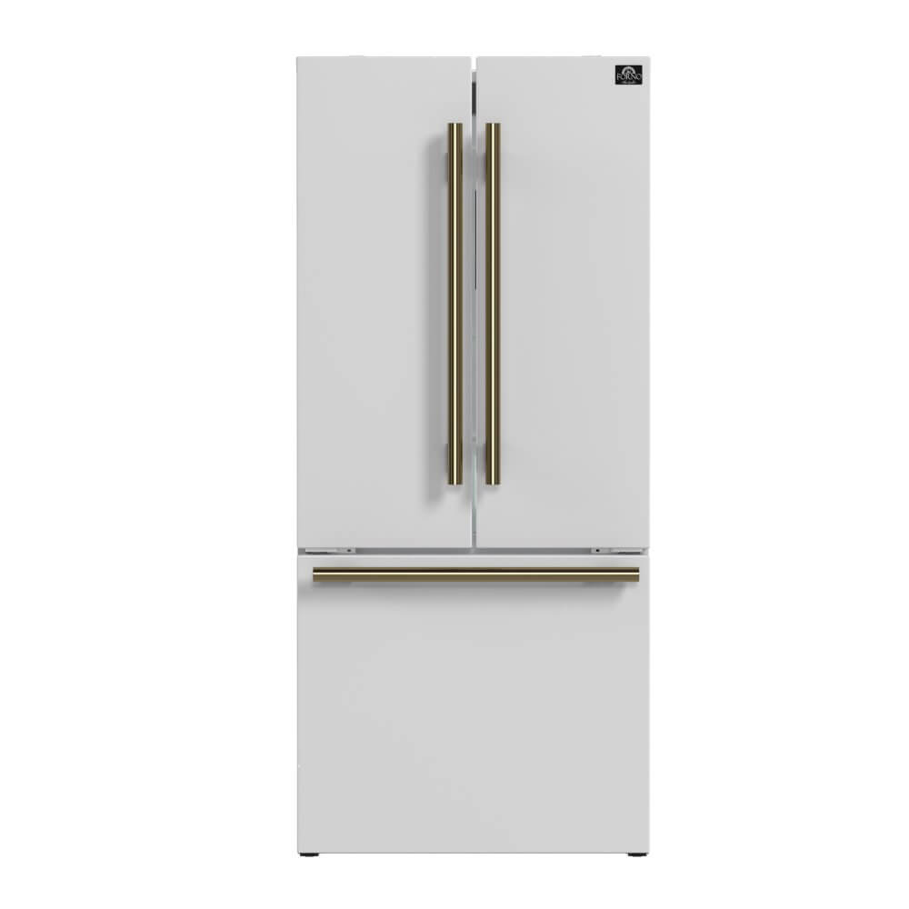 FORNO - Espresso Gallipoli 30-inch French Door White Refrigerator, 17.5 cu. ft. Capacity with Ice Maker
