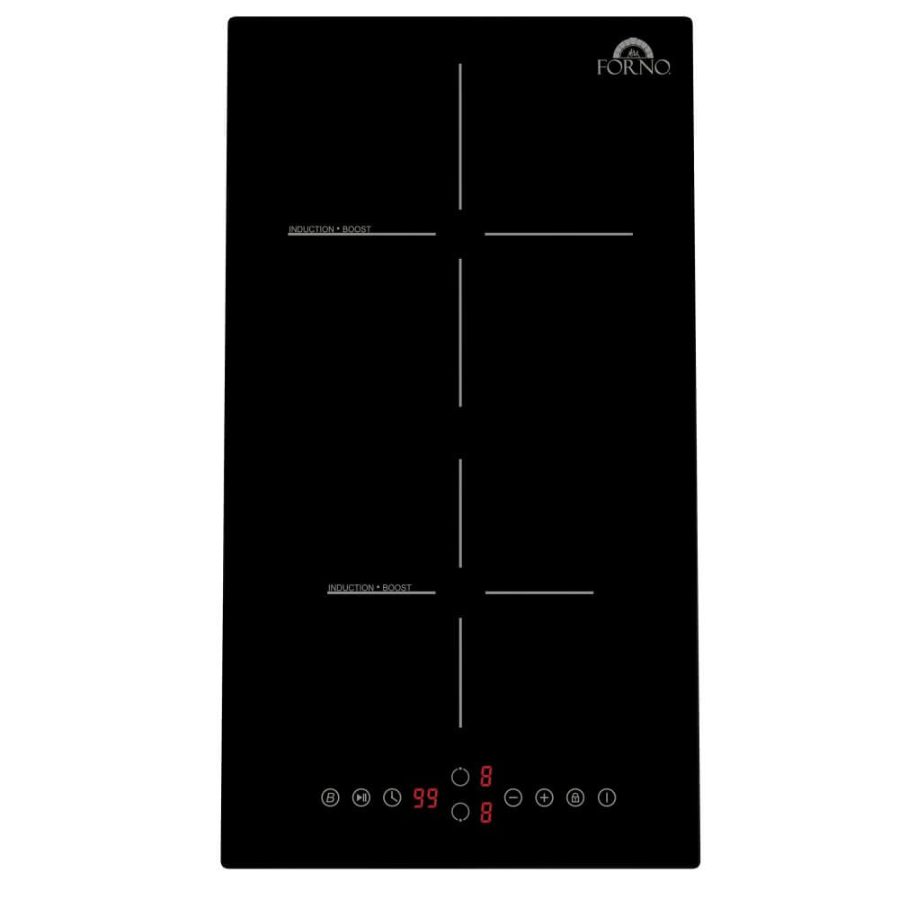 FORNO Parco 12-Inch Induction Cooktop, 2 Zones, 3600W, Touch Control, 9 Power Levels & Booster Function