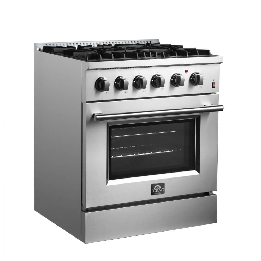 FORNO Marco 30-inch Dual Fuel Range Stainless Steel, 4 Sealed Burners - 37,000 BTU, 4.32 cu.ft. True Convection Oven - Image 8