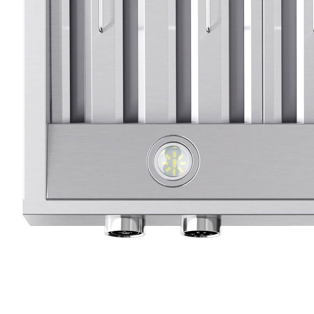 FORNO Biagio 36" Wall Mounted Range Hood Stainless Steel, 600 CFM, Knob Control, Baffle Filter - Image 6
