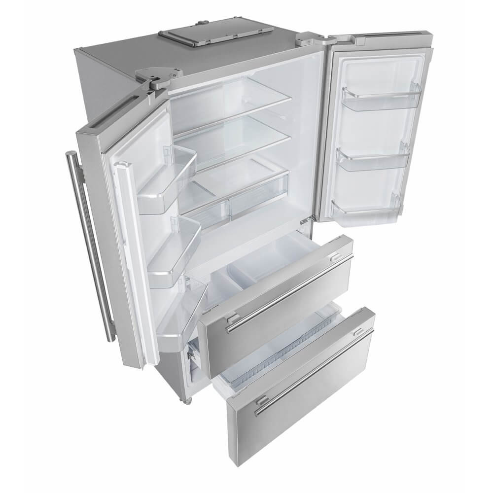 FORNO Alta Moena 36" French Door 19.2 Cu.Ft. Stainless Steel Refrigerator - Image 3