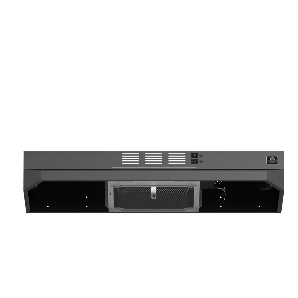FORNO Cappa 30" Under Cabinet Range Hood in Black, 200 CFM, Convertible - Image 2