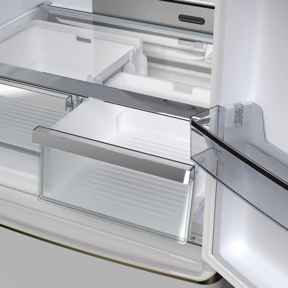 FORNO Luigi 18 cu.ft. French Door Refrigerator White, Antique Brass Handles - Image 8
