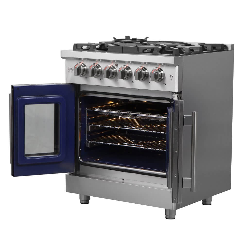 FORNO Massimo 30" Freestanding French Door Gas Convection Range - Image 5